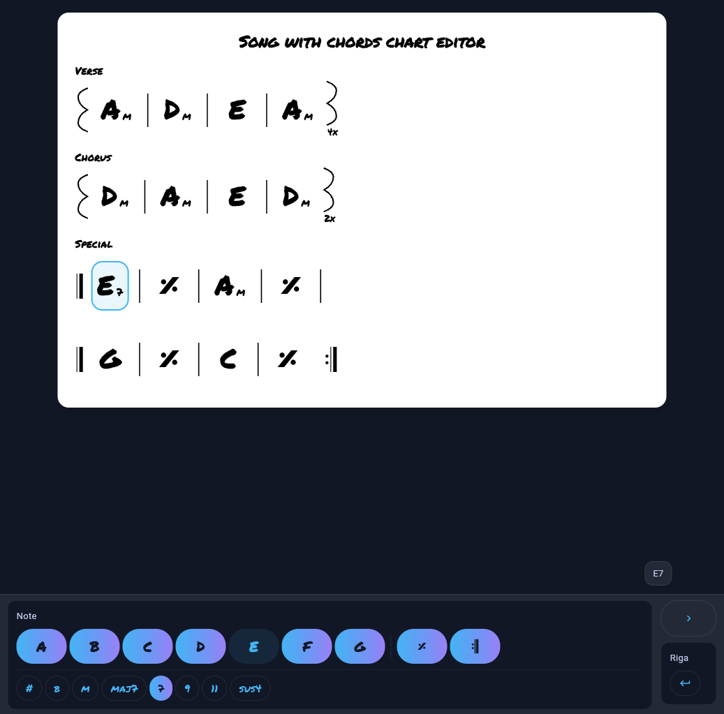 Anteprima pagina Chord Chart Editor